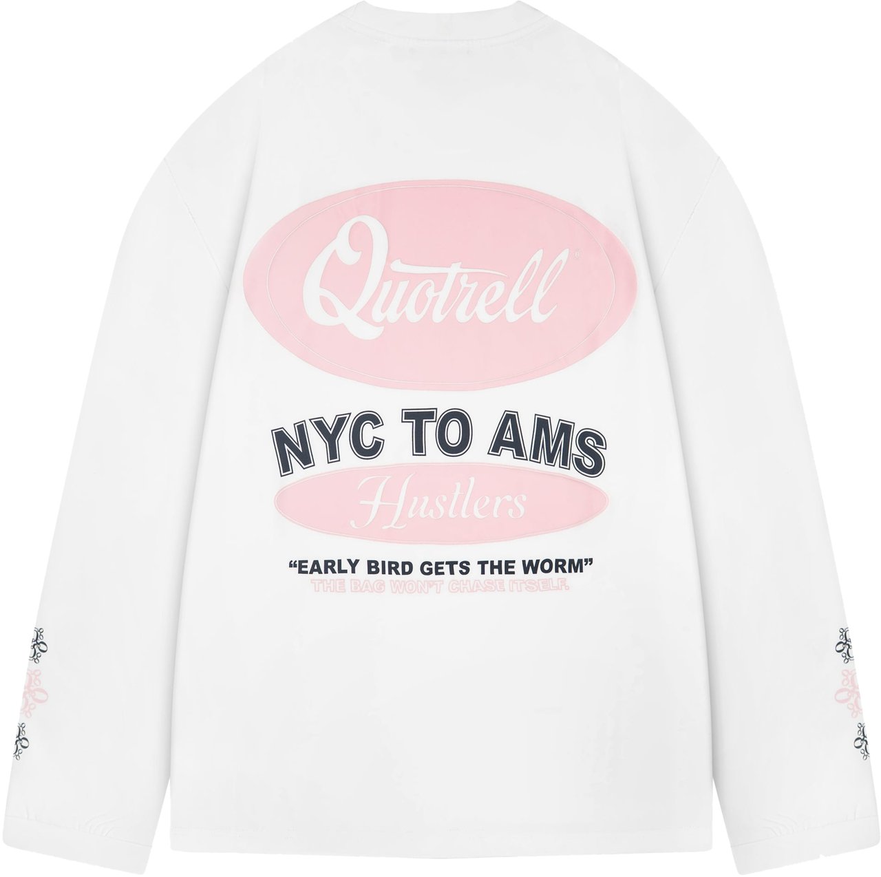 Quotrell Louis Longsleeve | White/pink Wit