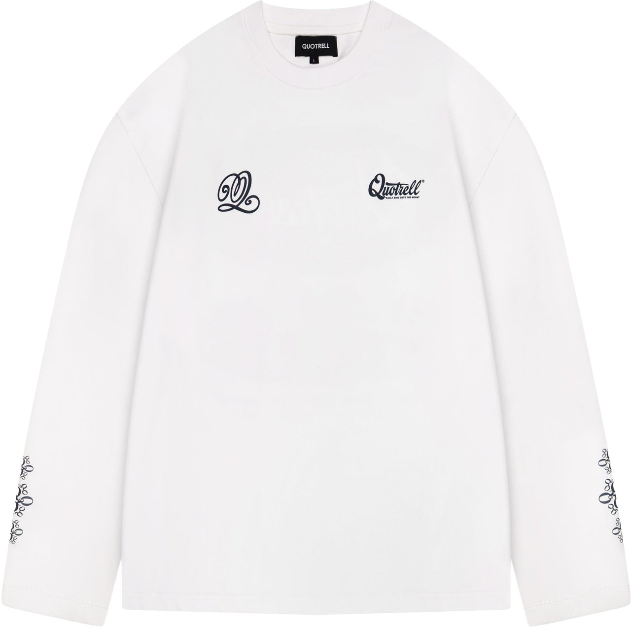 Quotrell Louis Longsleeve | White/navy Wit