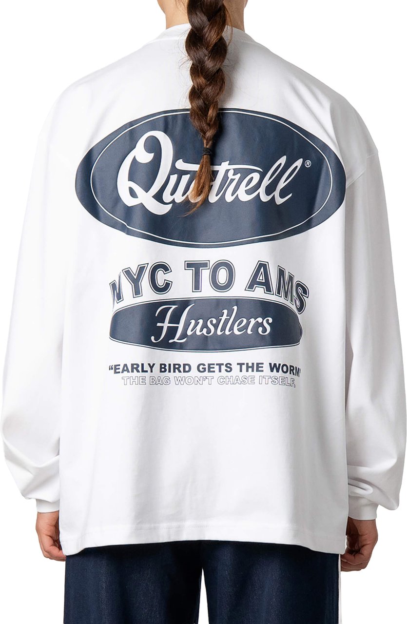 Quotrell Louis Longsleeve | White/navy Wit
