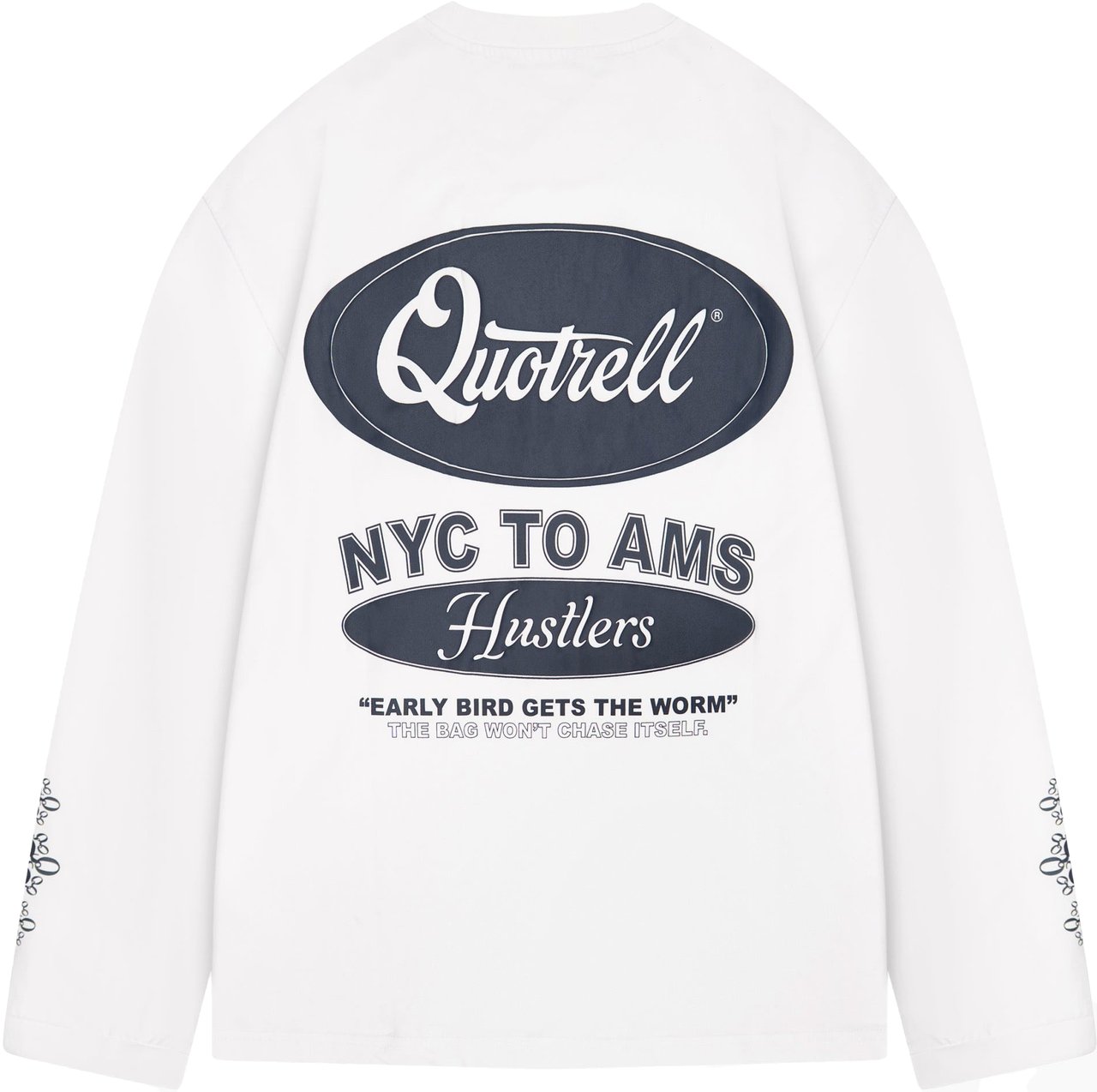 Quotrell Louis Longsleeve | White/navy Wit
