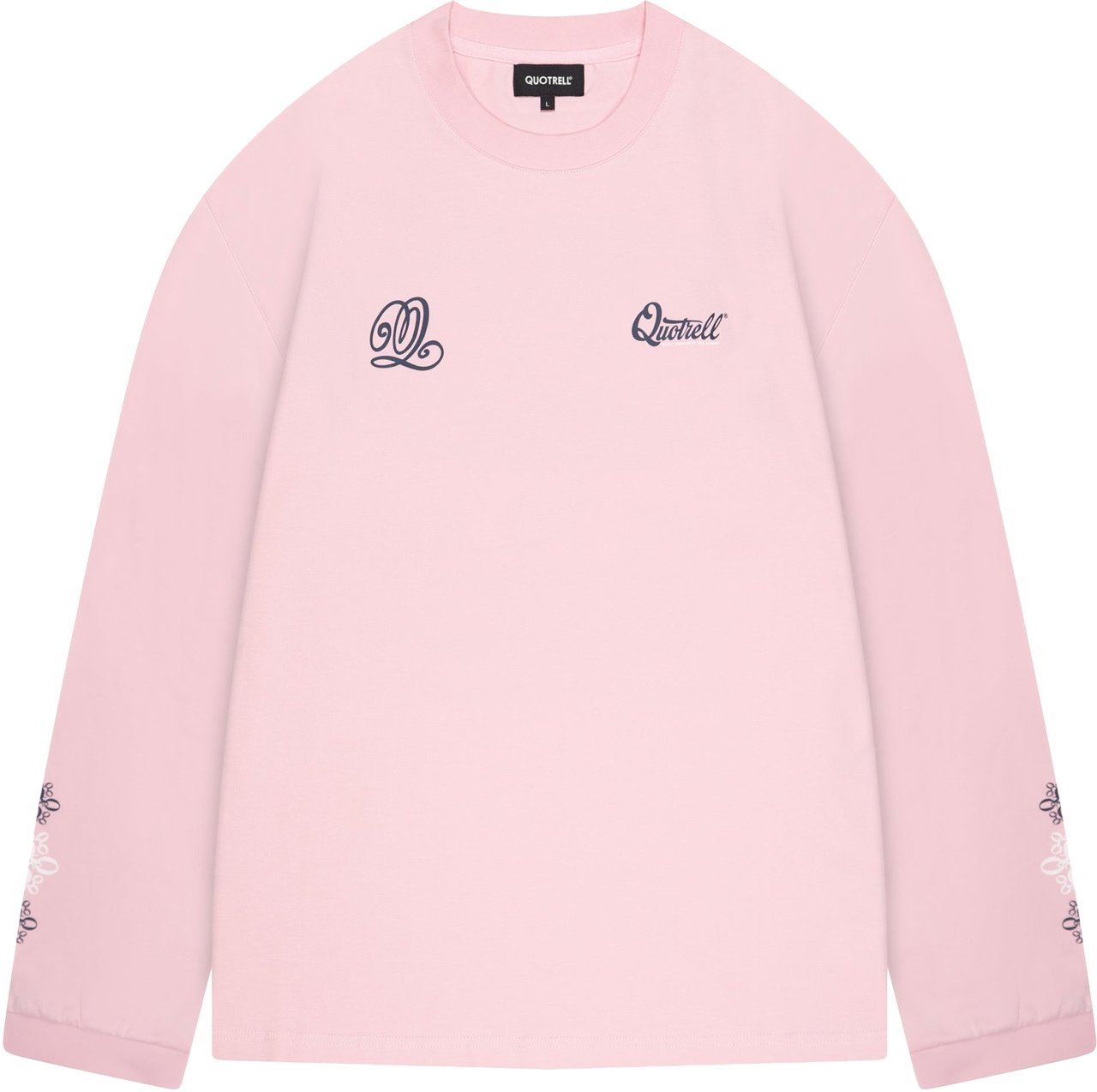 Quotrell Louis Longsleeve | Light Pink/navy Roze
