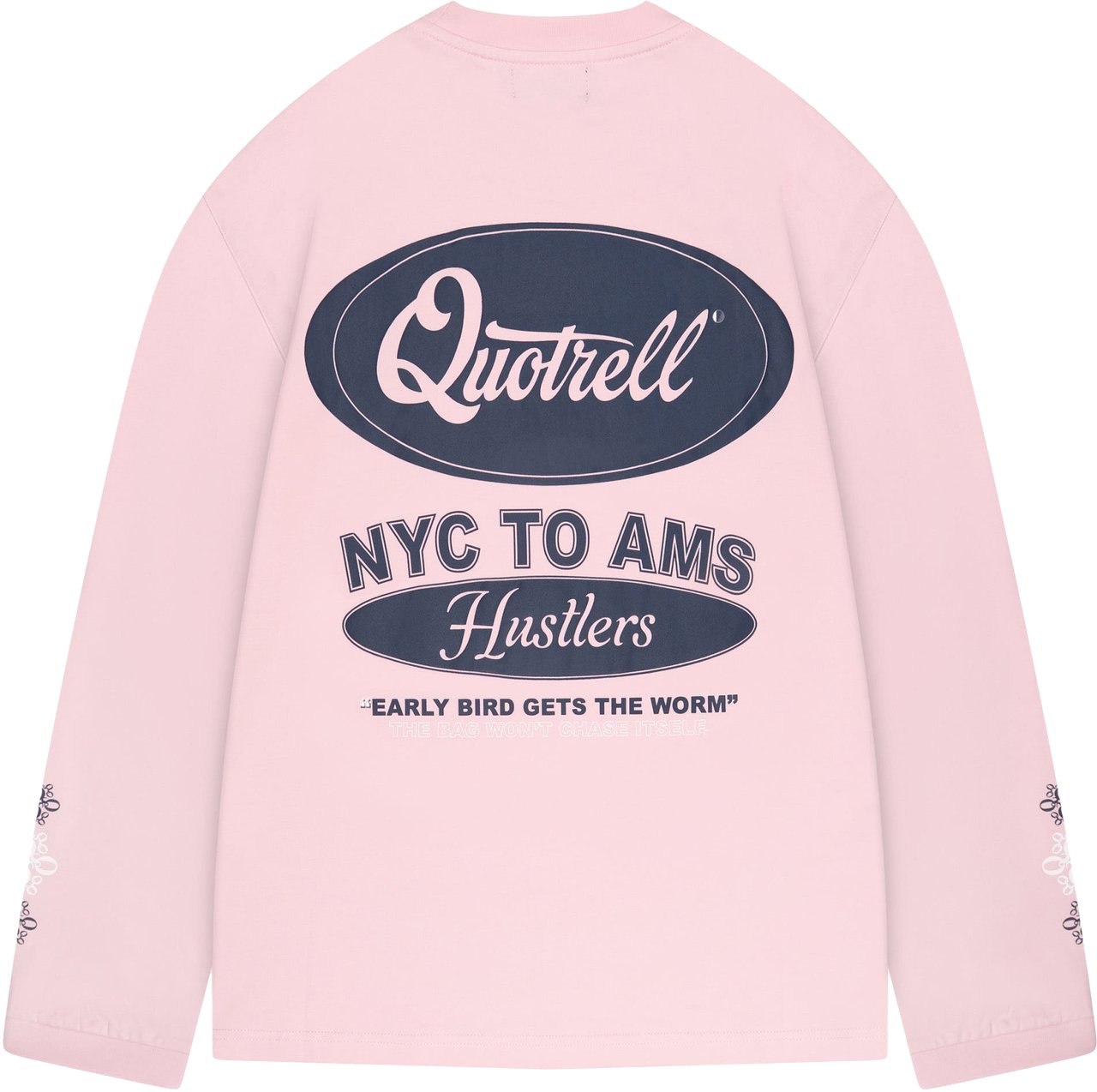 Quotrell Louis Longsleeve | Light Pink/navy Roze