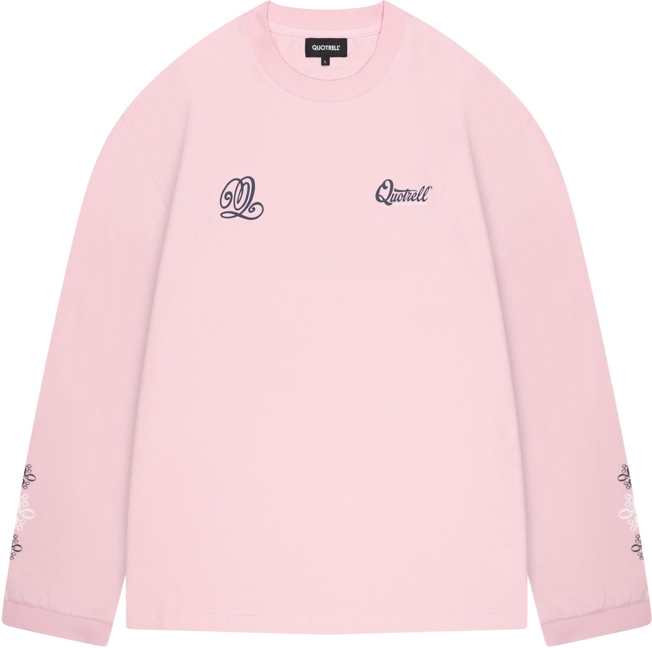 Quotrell Louis Longsleeve | Light Pink/navy Roze