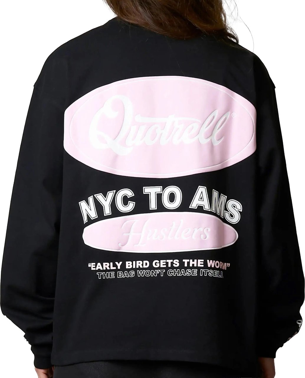 Quotrell Louis Longsleeve | Black/pink Zwart