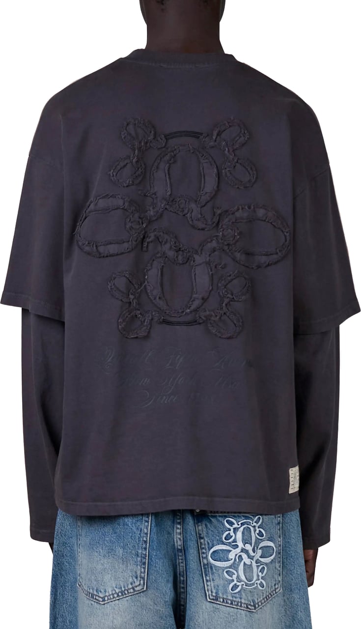 Quotrell Nicky Acid Wash Longsleeve | Acid Grey Grijs
