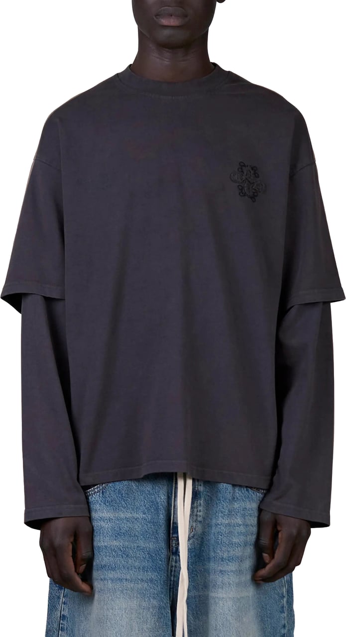 Quotrell Nicky Acid Wash Longsleeve | Acid Grey Grijs