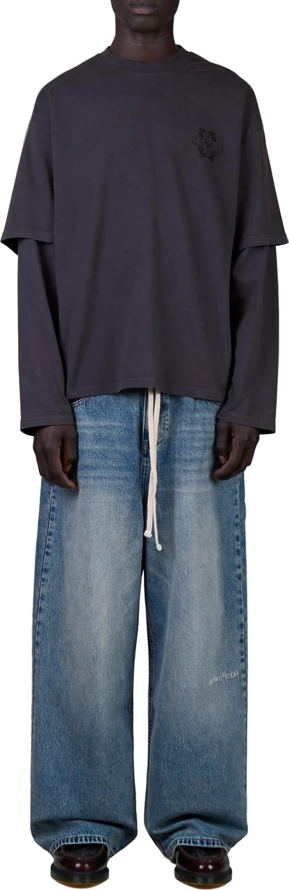 Quotrell Nicky Acid Wash Longsleeve | Acid Grey Grijs