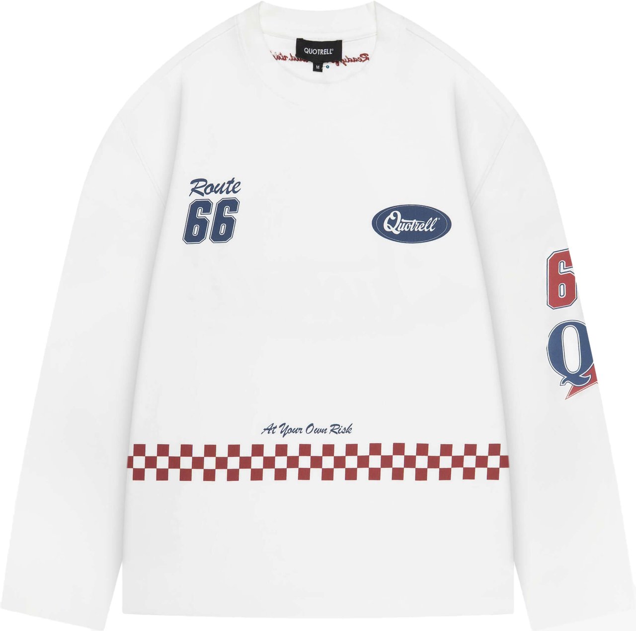 Quotrell Racing Longsleeve | White/red Wit