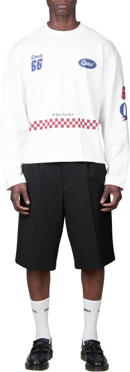 Quotrell Racing Longsleeve | White/red Wit