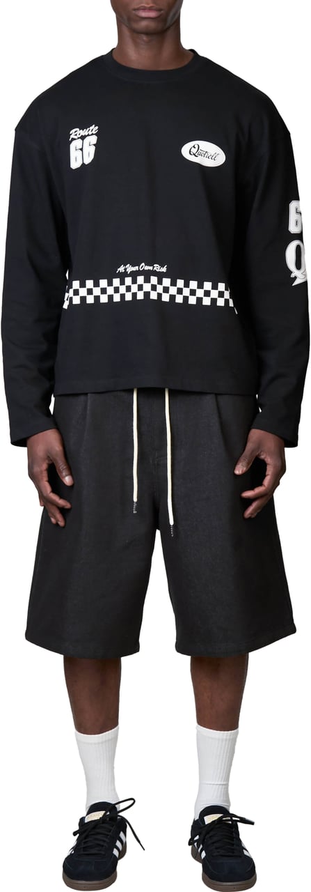 Quotrell Racing Longsleeve | Black/white Zwart