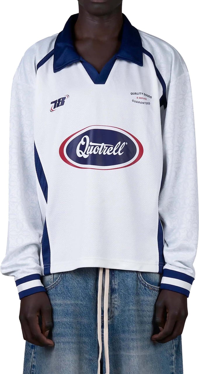 Quotrell Jimmy Longsleeve | Cobalt/offwhite Blauw