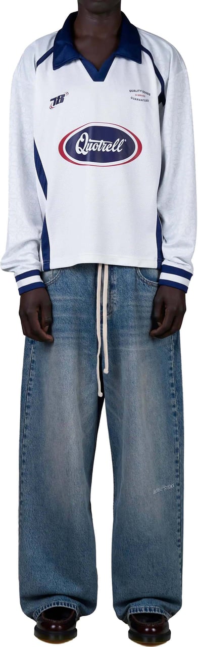 Quotrell Jimmy Longsleeve | Cobalt/offwhite Blauw