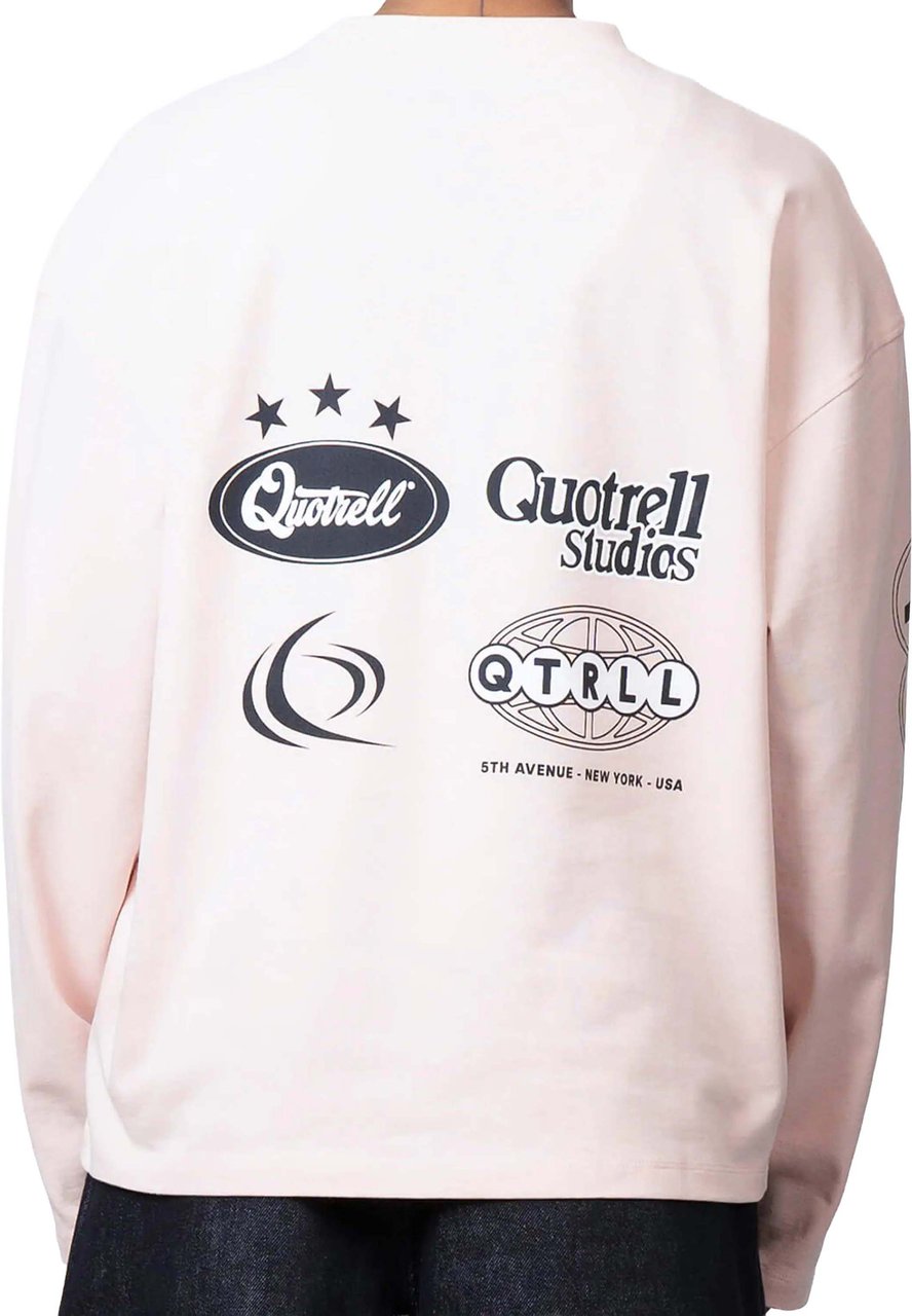 Quotrell Marino Longsleeve | Light Pink/navy Roze