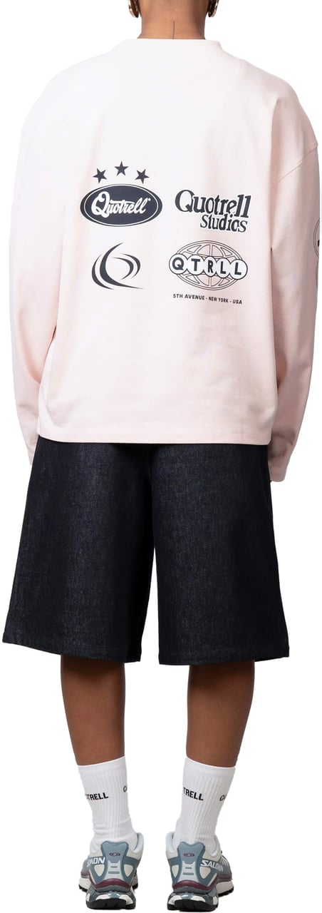 Quotrell Marino Longsleeve | Light Pink/navy Roze