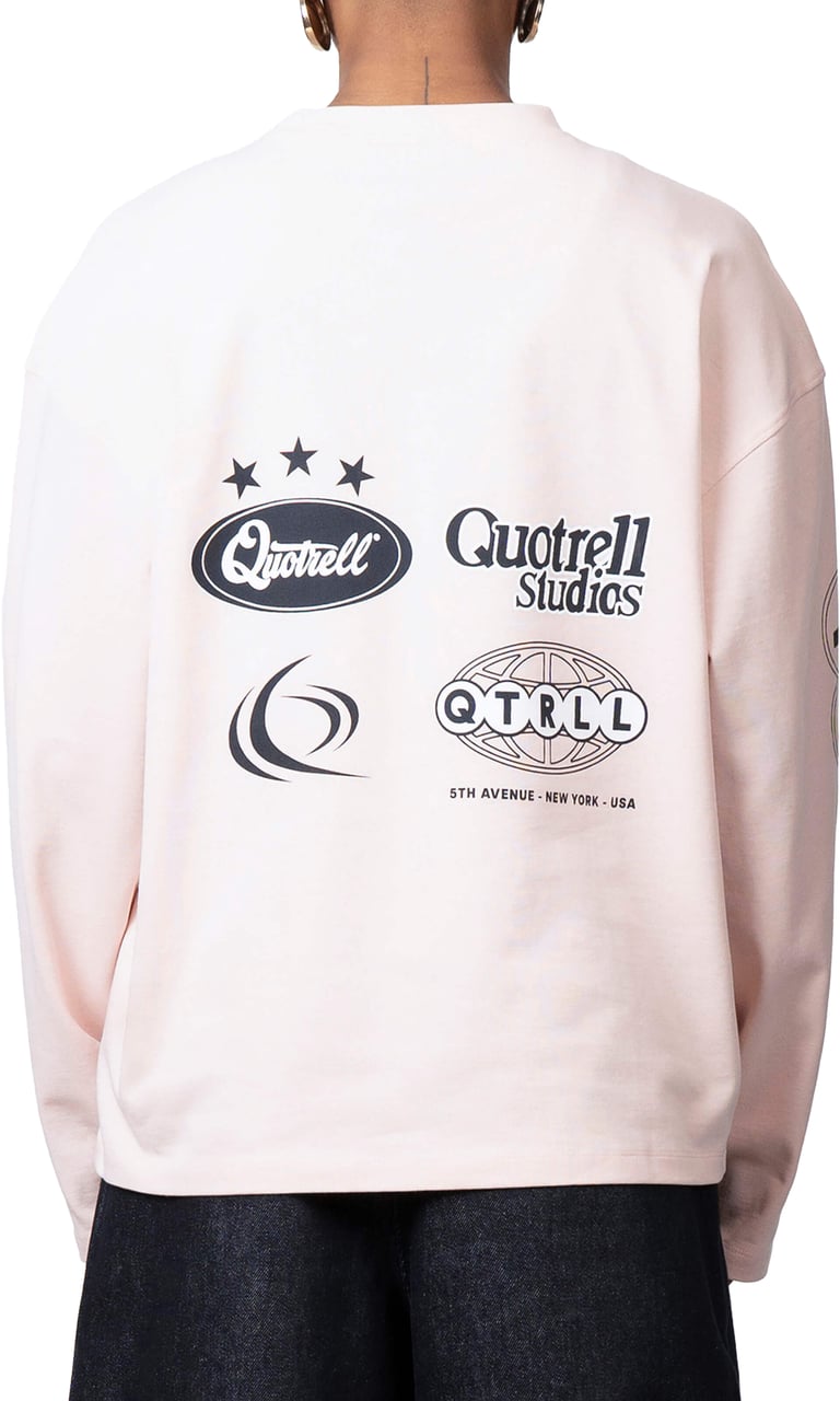 Quotrell Marino Longsleeve | Light Pink/navy Roze