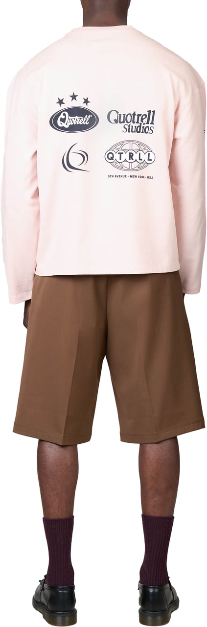 Quotrell Marino Longsleeve | Light Pink/navy Roze