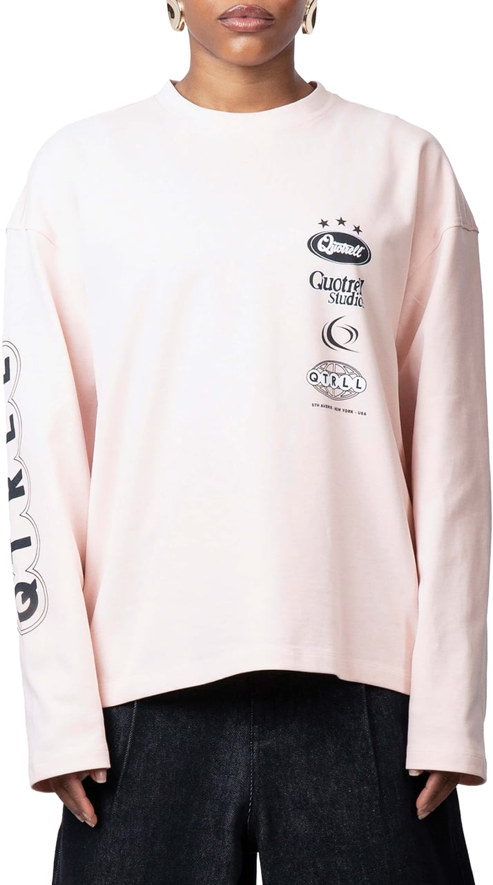 Quotrell Marino Longsleeve | Light Pink/navy Roze