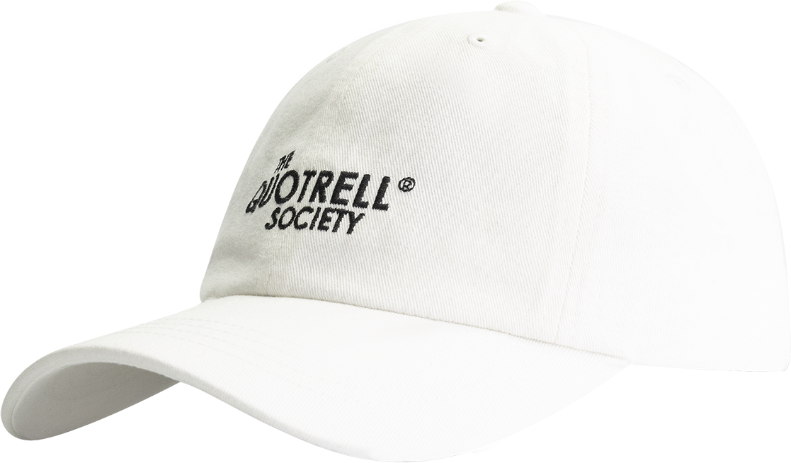 Quotrell Society Cap | Off White/black Wit