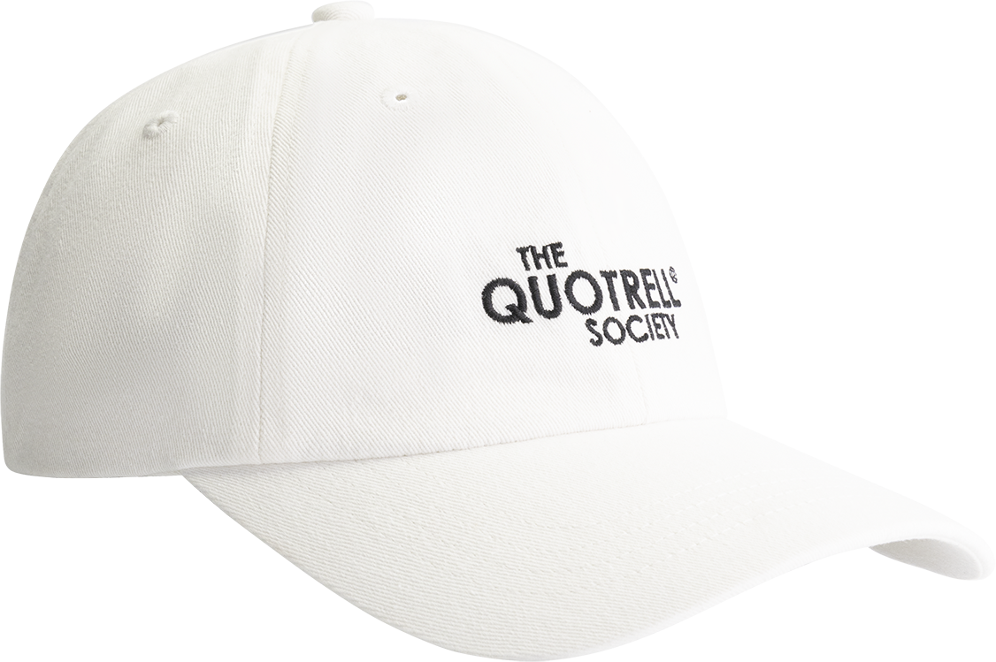 Quotrell Society Cap | Off White/black Wit