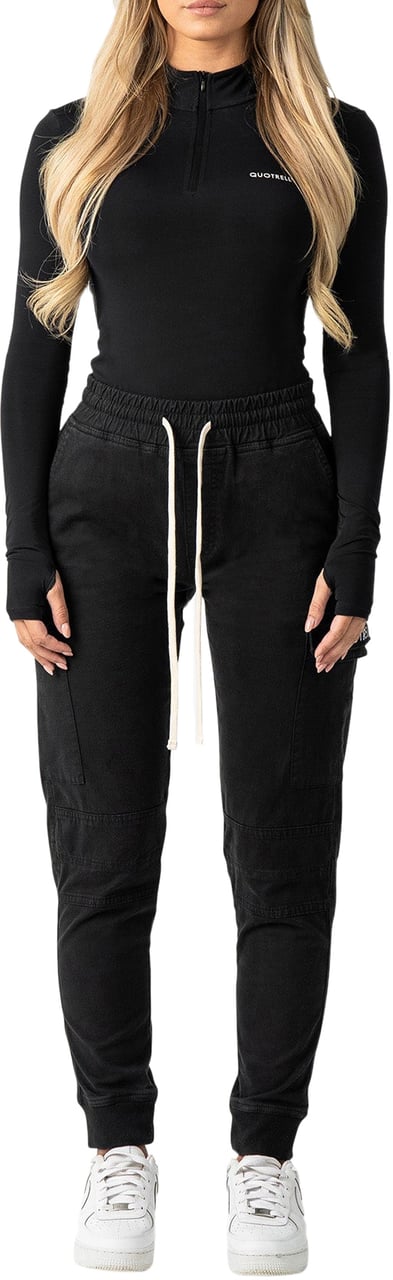 Quotrell Casablanca Cargo Pants | Black Zwart