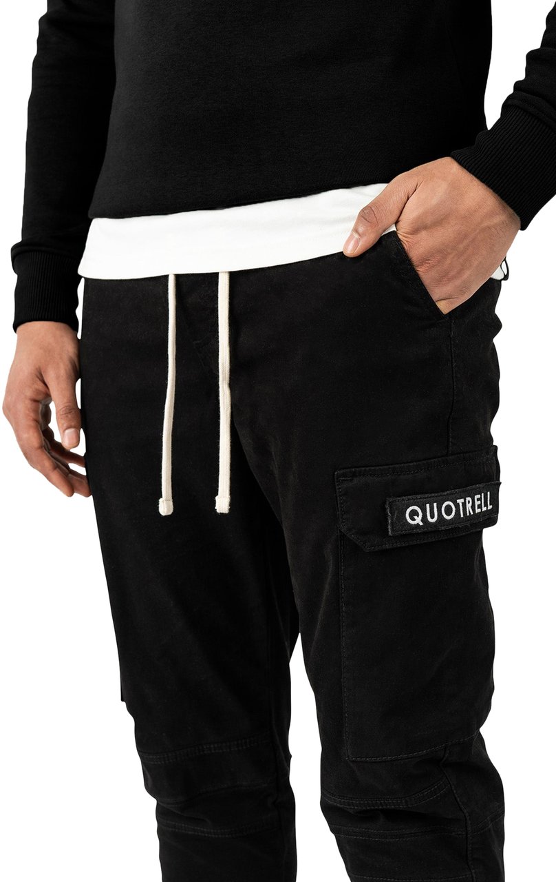 Quotrell Casablanca Cargo Pants | Black Zwart