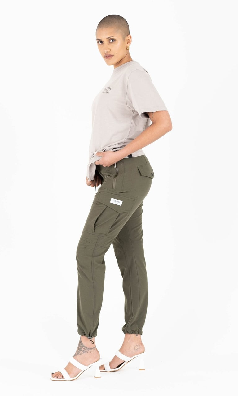 Quotrell Seattle Cargo Pants | Army Green Groen