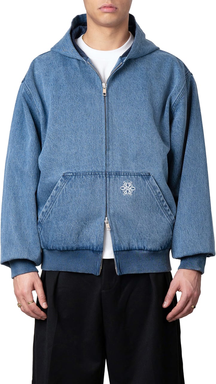 Quotrell Nasir Denim Jacket | Washed Blue Blauw
