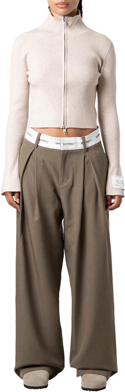Quotrell Ava Pants | Taupe Taupe