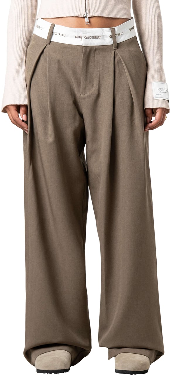 Quotrell Ava Pants | Taupe Taupe