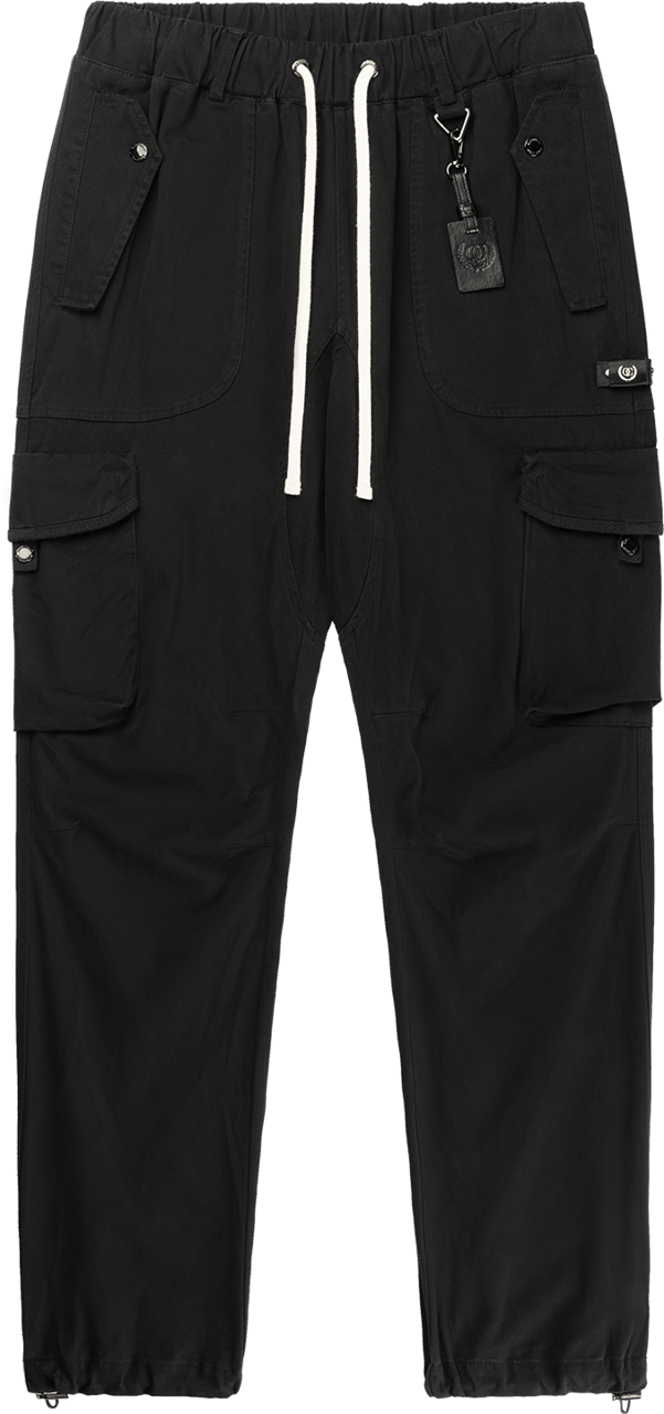 Quotrell Terni Cargo Pants | Black Zwart