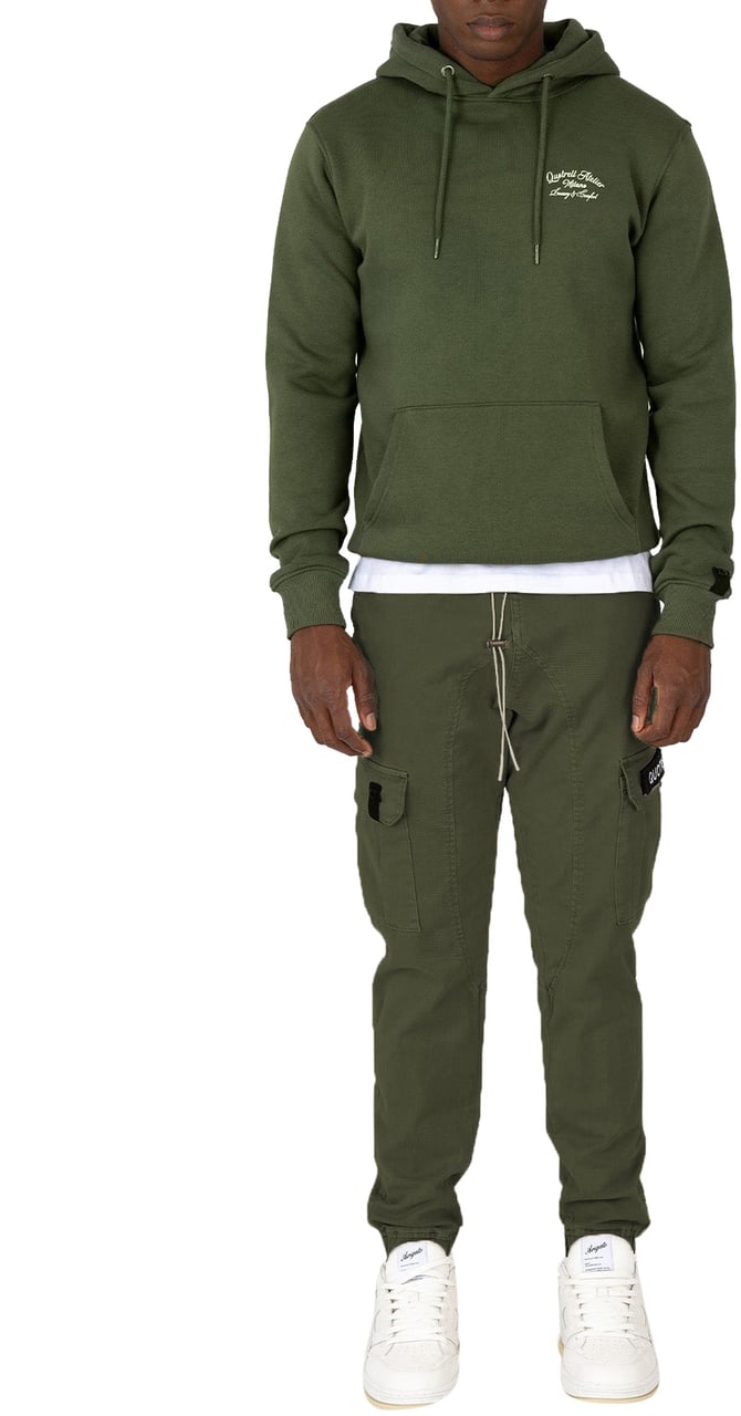 Quotrell Brockton Cargo Pants | Army Green/white Groen