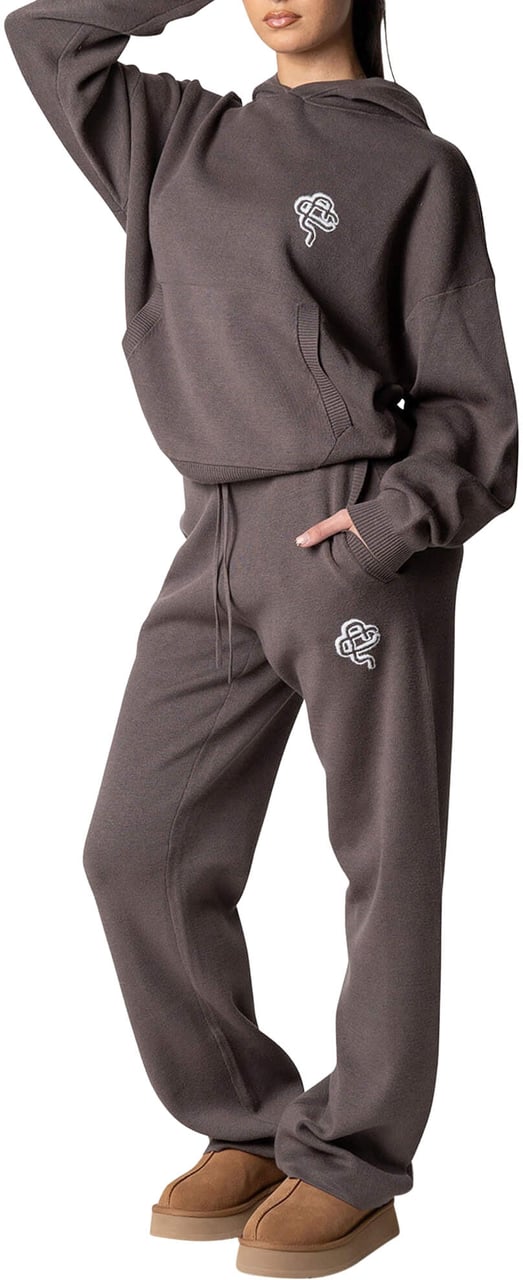 Quotrell Flo Knitted Pants | Cool Brown/off White Bruin