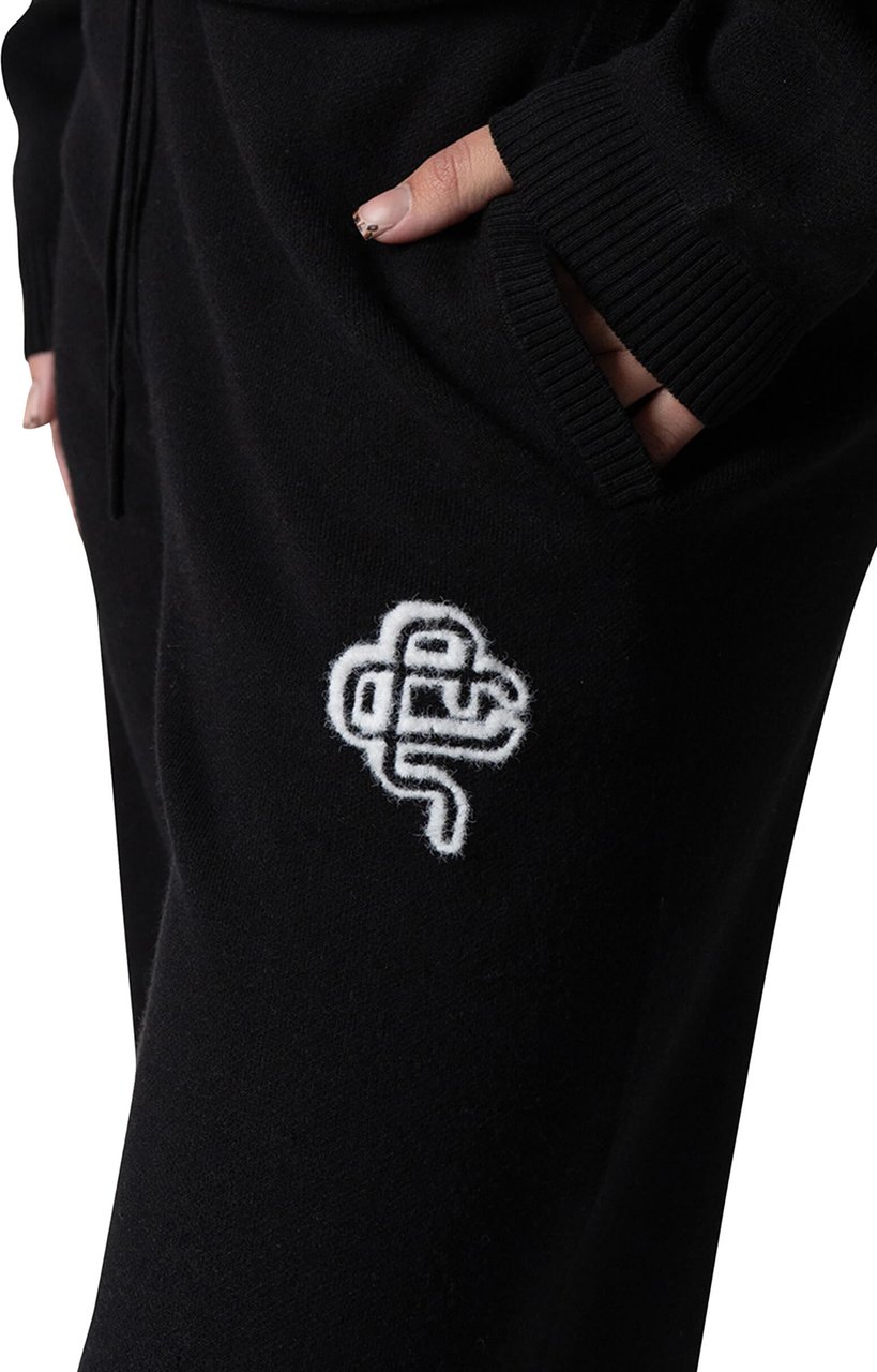 Quotrell Flo Knitted Pants | Black/off White Zwart