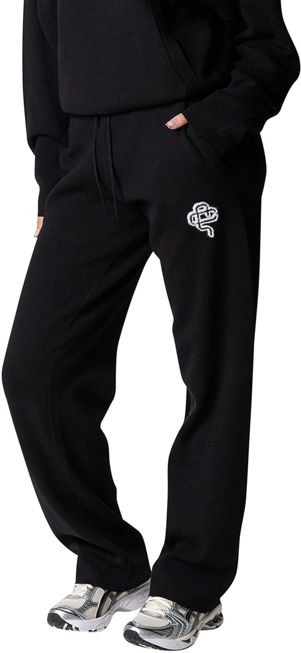 Quotrell Flo Knitted Pants | Black/off White Zwart