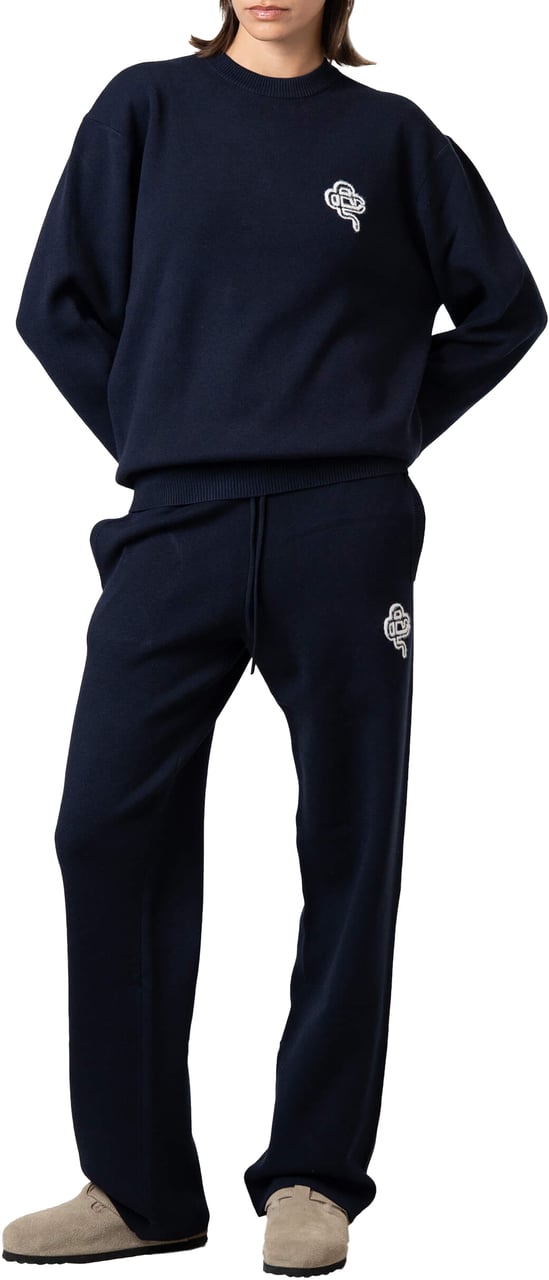 Quotrell Flo Knitted Pants | Navy/off White Blauw