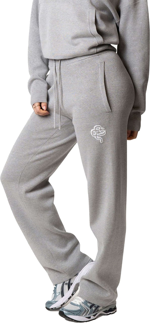 Quotrell Flo Knitted Pants | Grey Melee/white Grijs