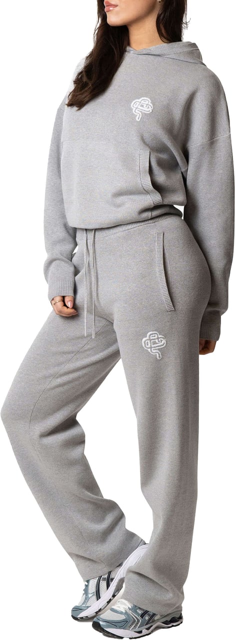 Quotrell Flo Knitted Pants | Grey Melee/white Grijs