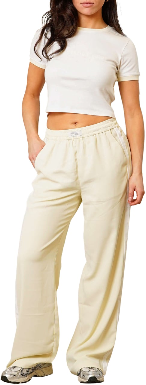 Quotrell Ella Stripe Pants | Butter Yellow/white Geel