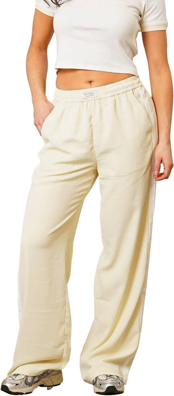 Quotrell Ella Stripe Pants | Butter Yellow/white Geel