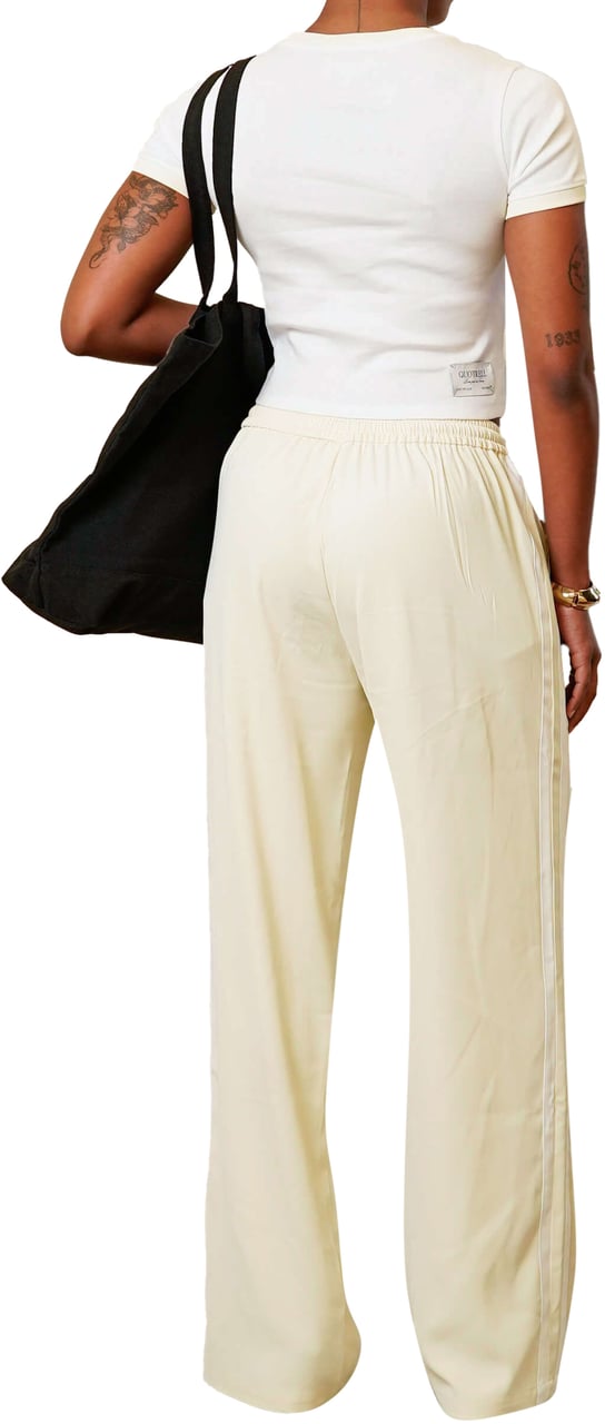 Quotrell Ella Stripe Pants | Butter Yellow/white Geel