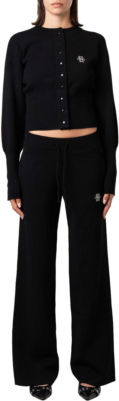 Quotrell Chloe Knitted Pants | Black/white Zwart