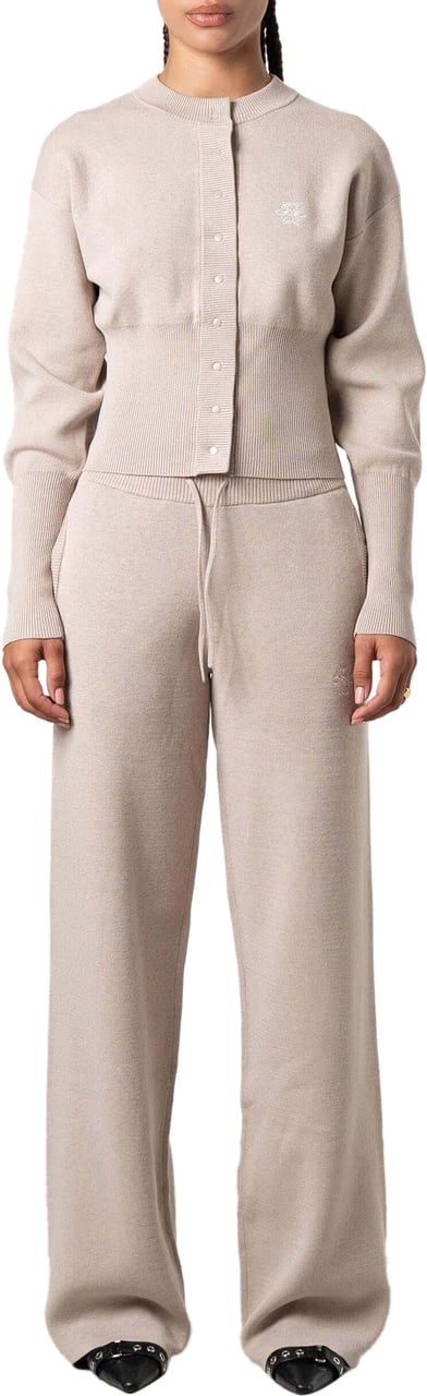 Quotrell Chloe Knitted Pants | Beige Melee/off Whit Beige