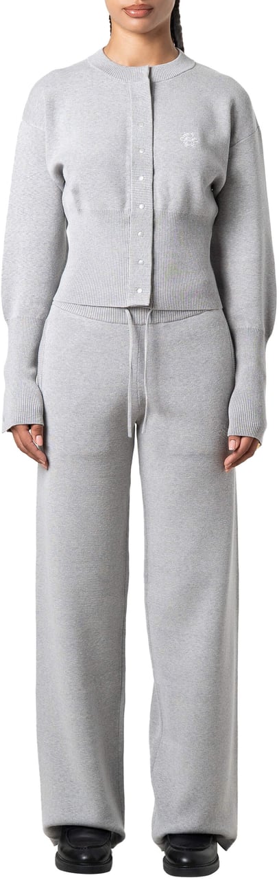 Quotrell Chloe Knitted Pants | Grey Melee/white Grijs