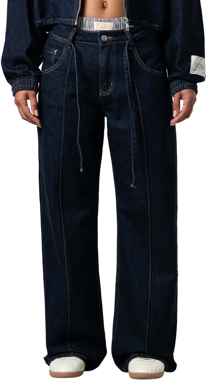 Quotrell Jane Straight Leg Jeans | Indigo Blue Blauw