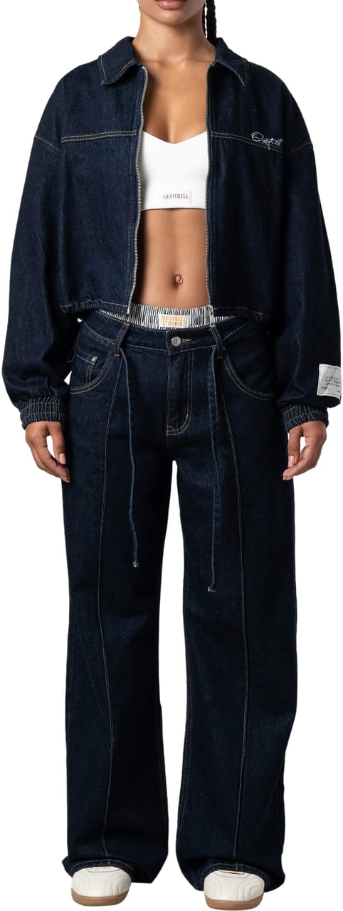 Quotrell Jane Straight Leg Jeans | Indigo Blue Blauw