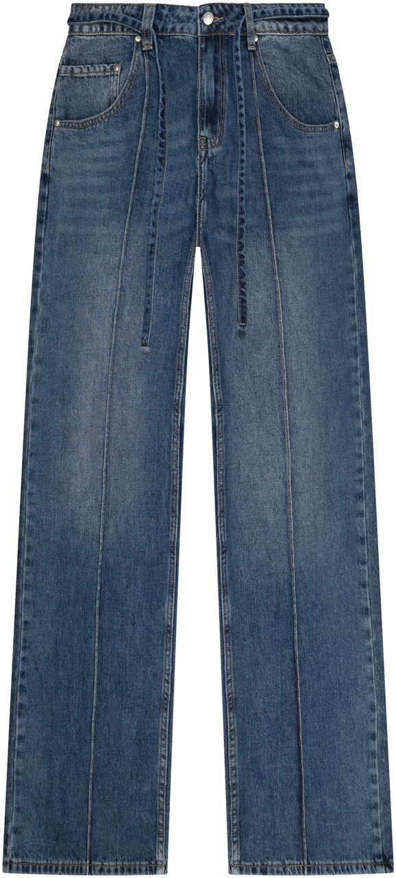 Quotrell Jane Straight Leg Jeans | Mid Blue Blauw