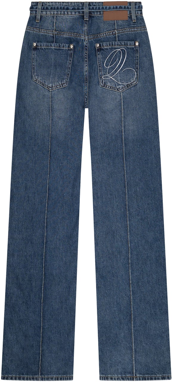 Quotrell Jane Straight Leg Jeans | Mid Blue Blauw