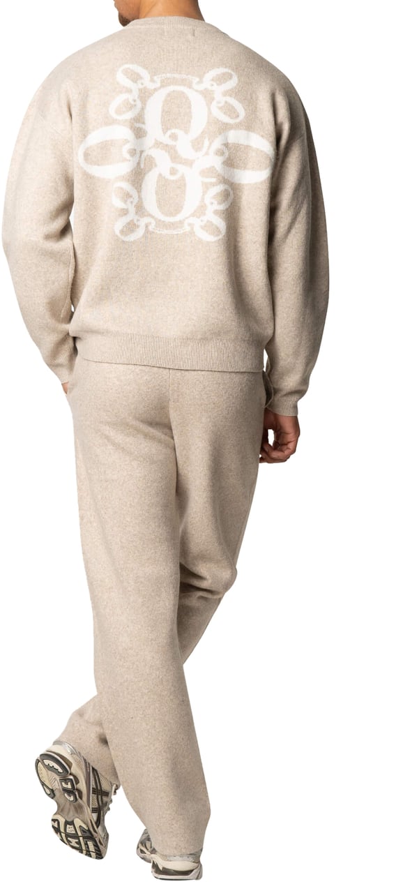 Quotrell Insignia Knitted Pants | Greige Melee Beige