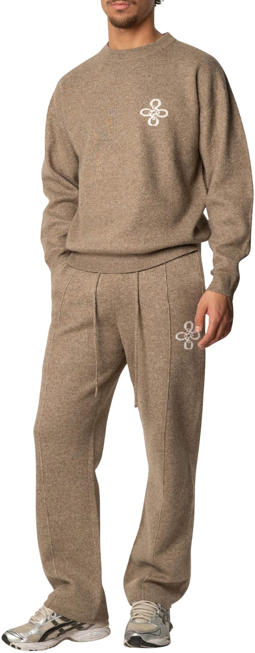 Quotrell Insignia Knitted Pants | Brown Melee Bruin
