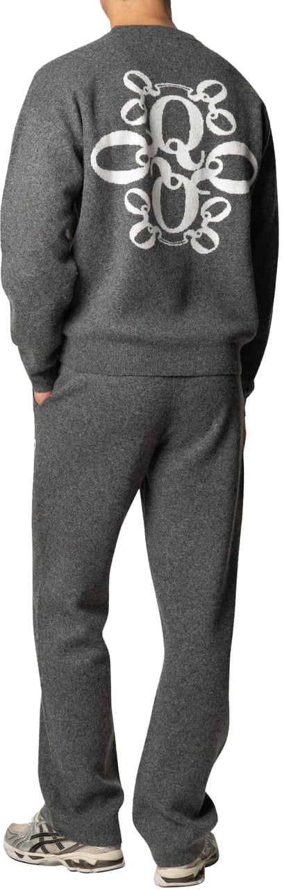 Quotrell Insignia Knitted Pants | Dark Grey Melee Grijs